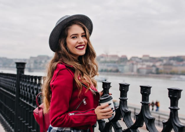 A young woman looking confident and safe.